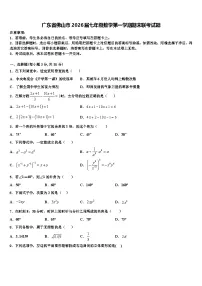 广东省佛山市2026届七年级数学第一学期期末联考试题含解析