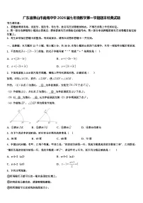 广东省佛山市南海中学2026届七年级数学第一学期期末经典试题含解析