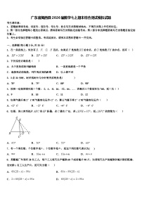 广东省揭西县2026届数学七上期末综合测试模拟试题含解析