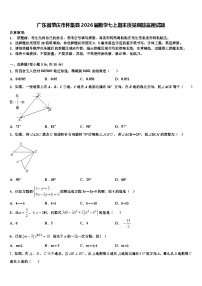 广东省肇庆市怀集县2026届数学七上期末质量跟踪监视试题含解析
