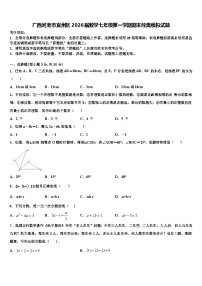 广西河池市宜州区2026届数学七年级第一学期期末经典模拟试题含解析