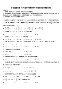 广东省清远市2026届七年级数学第一学期期末统考模拟试题含解析