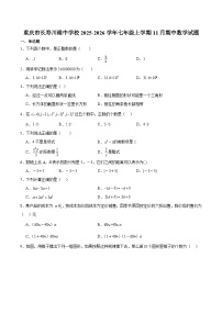 重庆市长寿川维中学校2025-2026学年七年级上学期11月期中考试 数学试卷