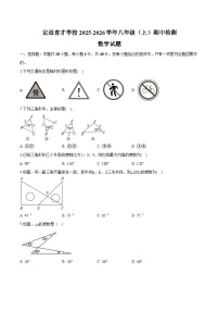 安徽省定远县育才学校2025-2026学年八年级上学期期中检测 数学试题