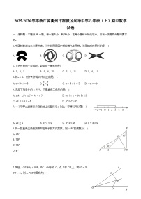 2025-2026学年浙江省衢州市柯城区兴华中学八年级（上）期中数学试卷