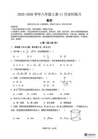 四川省成都市教育科学研究院附属中学2025-2026学年八年级上学期期中考试数学试卷