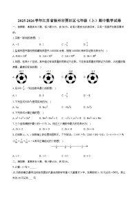 2025-2026学年江苏省徐州市贾汪区七年级（上）期中数学试卷（有答案和解析）