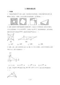 数学八年级上册（2024）第一章 勾股定理1 探索勾股定理精练
