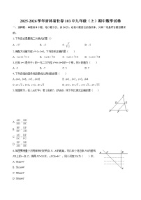 2025-2026学年吉林省长春103中九年级（上）期中数学试卷-自定义类型