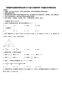贵州省黔东南苗族侗族自治州2026届七年级数学第一学期期末统考模拟试题含解析