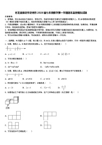 河北省保定市定州市2026届七年级数学第一学期期末监测模拟试题含解析