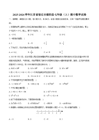 2025-2026学年江苏省宿迁市泗阳县七年级（上）期中数学试卷 （有答案和解析）