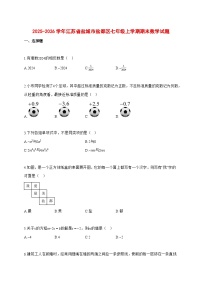 2025~2026学年江苏省盐城市盐都区七年级上学期期末数学检测试题【含解析】