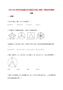 2025~2026学年河北省唐山市丰润区九年级上学期1月期末考试数学检测试题【含解析】
