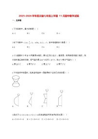 2025—2026学年四川省七年级上册11月期中数学试卷 [有答案]