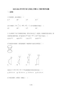 2025~2026学年四川省七年级上学期11月期中数学试卷（含答案）
