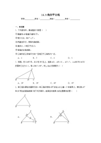 初中数学人教版（2024）八年级上册（2024）第十四章 全等三角形14.3 角的平分线巩固练习