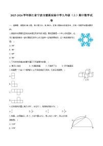 2025-2026学年浙江省宁波市慈溪实验中学九年级（上）期中数学试卷(有答案和解析）