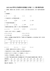 2025-2026学年江苏省泰州市姜堰区七年级（上）期中数学试卷（有答案和解析）