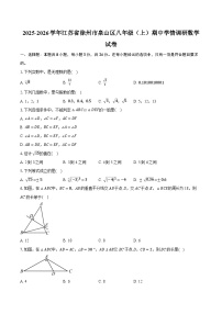 2025-2026学年江苏省徐州市泉山区八年级（上）期中学情调研数学试卷（有答案和解析）