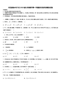 河北省衡水市八校2026届七年级数学第一学期期末质量检测模拟试题含解析