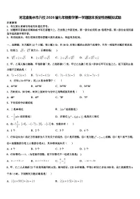 河北省衡水市八校2026届七年级数学第一学期期末质量检测模拟试题含解析