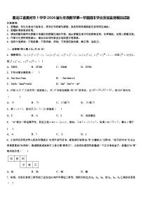 黑龙江省黑河市1中学2026届七年级数学第一学期期末学业质量监测模拟试题含解析