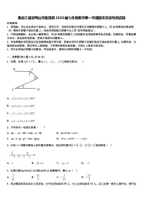 黑龙江省双鸭山市集贤县2026届七年级数学第一学期期末质量检测试题含解析