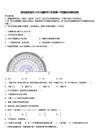 湖北省恩施市2026届数学七年级第一学期期末调研试题含解析