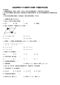 湖北省枣阳市2026届数学七年级第一学期期末考试试题含解析