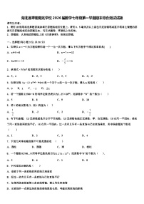 湖北省枣阳阳光学校2026届数学七年级第一学期期末综合测试试题含解析