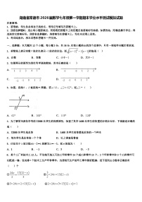 湖南省常德市2026届数学七年级第一学期期末学业水平测试模拟试题含解析