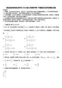 湖北省麻城思源实验学校2026届七年级数学第一学期期末达标检测模拟试题含解析