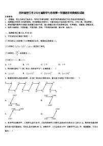 吉林省舒兰市2026届数学七年级第一学期期末经典模拟试题含解析