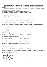 湖南长沙市芙蓉区第十六中学2026届七年级数学第一学期期末综合测试模拟试题含解析