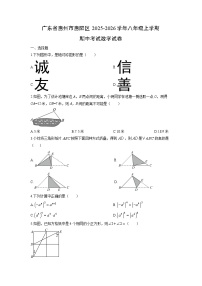 广东省惠州市惠阳区2025-2026学年八年级上学期期中考试数学试卷（学生版）