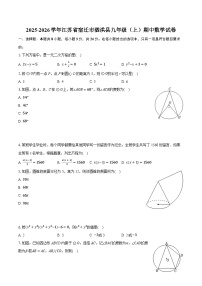 2025-2026学年江苏省宿迁市泗洪县九年级（上）期中数学试卷（有答案和解析）