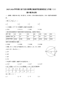 2025-2026学年浙江省宁波市海曙区储能学校丽园校区九年级（上）期中数学试卷（有答案和解析）