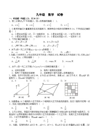2024--2025学年华东师大版九年级数学上册期末考试试卷（练习卷） 含答案