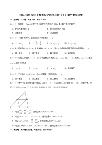 2024-2025学年上海市长宁区九年级（下）期中数学试卷（含解析）