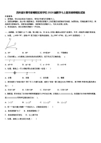 吉林省长春市新朝阳实验学校2026届数学七上期末调研模拟试题含解析