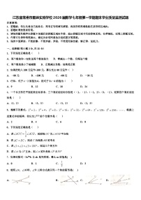 江苏省常州市星辰实验学校2026届数学七年级第一学期期末学业质量监测试题含解析