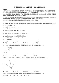 江北新区联盟2026届数学七上期末统考模拟试题含解析