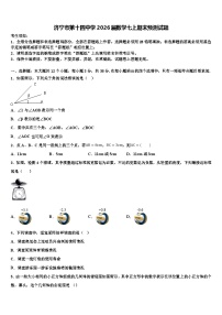 济宁市第十四中学2026届数学七上期末预测试题含解析