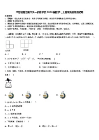 江苏省期无锡市天一实验学校2026届数学七上期末质量检测试题含解析