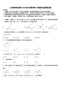 江苏省泰州市海陵2026届七年级数学第一学期期末监测模拟试题含解析