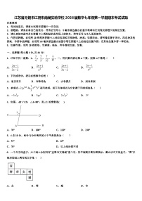江苏省无锡市江阴市南闸实验学校2026届数学七年级第一学期期末考试试题含解析