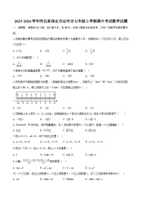 2025-2026学年河北省保定市定州市七年级上学期期中考试数学试题-自定义类型