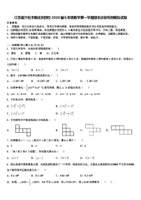 江苏省兴化市顾庄区四校2026届七年级数学第一学期期末达标检测模拟试题含解析