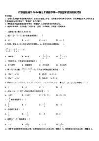 江苏省扬州市2026届七年级数学第一学期期末监测模拟试题含解析
